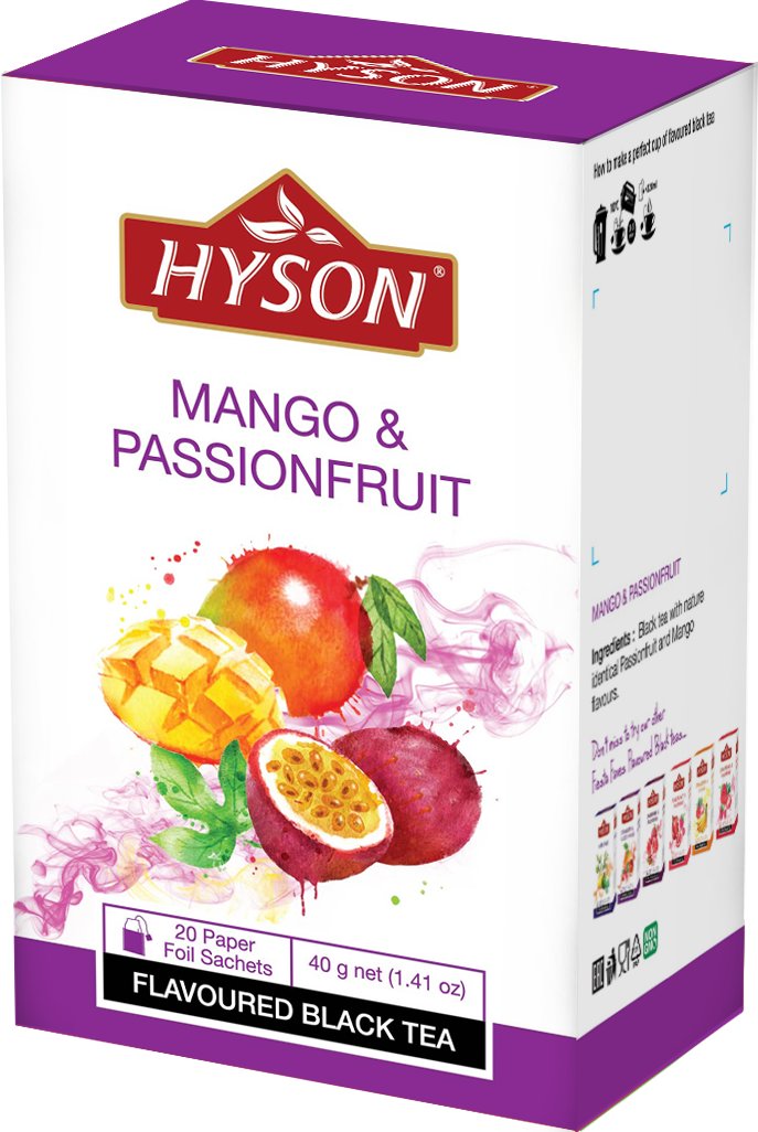 HYSON TEA (PVT) LTD, SRI LANKA Hyson Herbata Czarna Mango i Marakuja 20 torebek BLACK TEA MANGO & PASSION FRUIT 20 ENVELOPE bags HYSON-04-8