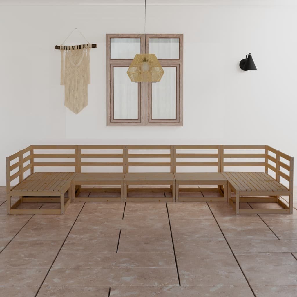 vidaXL 7-cz zestaw mebli wypoczynkowych do ogrodu drewno sosnowe 3076132