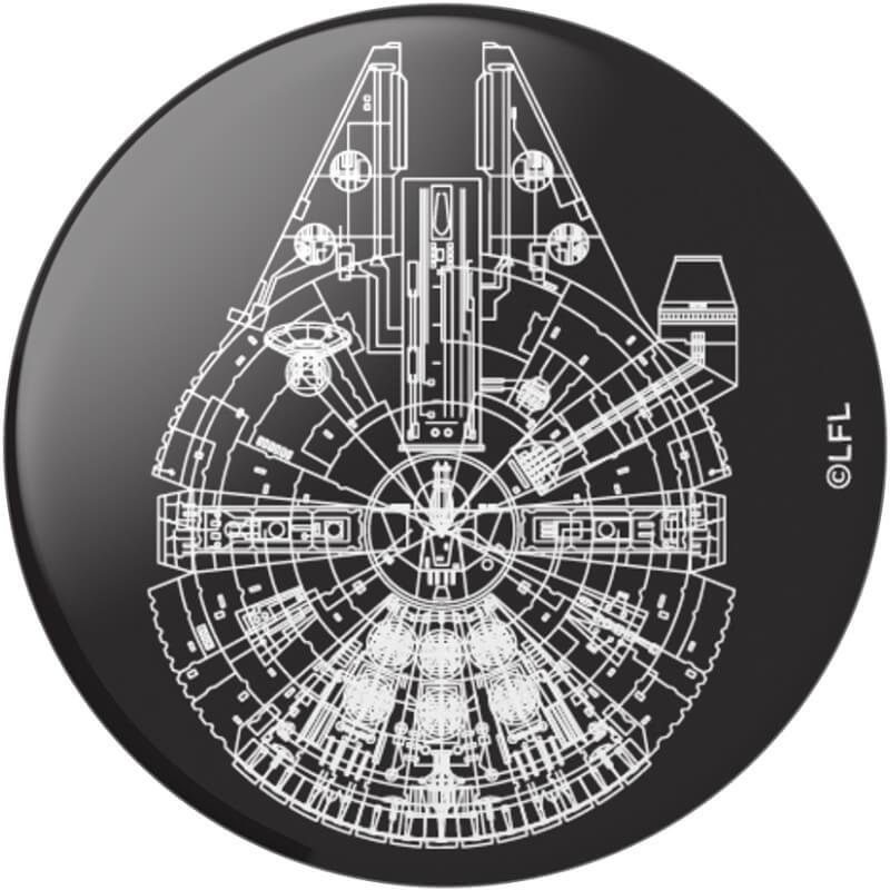 POPSOCKETS Uchwyt do telefonu Standard Star Wars Millenium Falcon Aluminium licencja