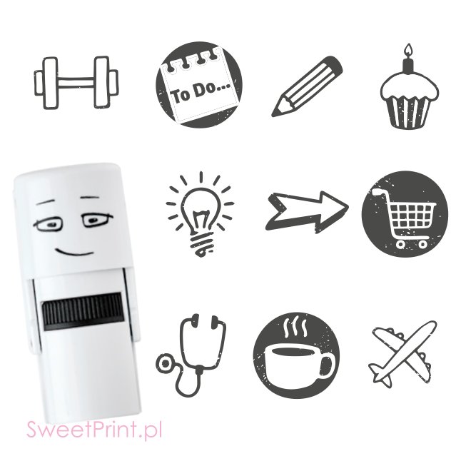 Zestaw mini pieczątek KALENDARZ