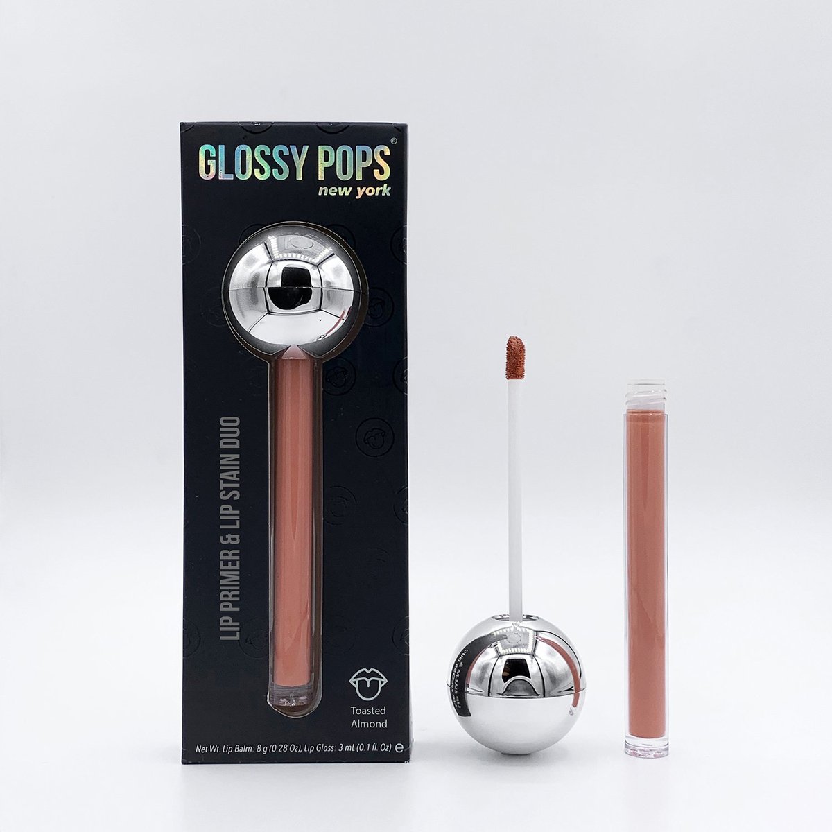 Glossy Pops, baza i satynowa pomadka Toasted Almond