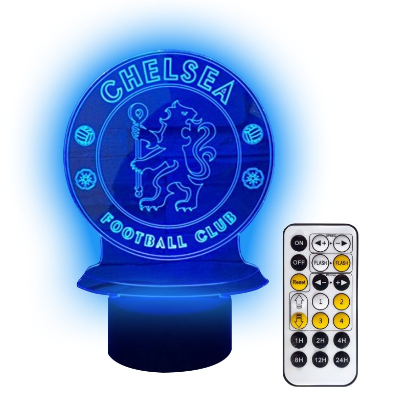 Lampka nocna 3D LED CHELSEA Piłka Nożna USB + PILOT