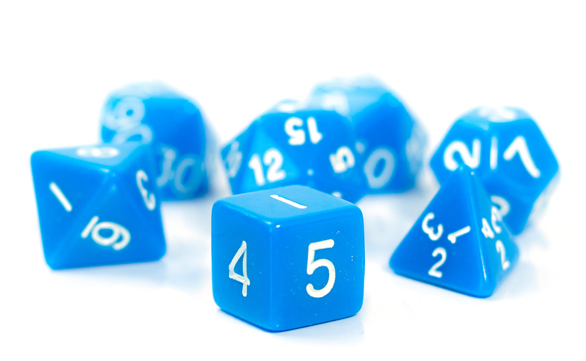 Kostki RPG Niebieski Zestaw 7 Kości Kostek