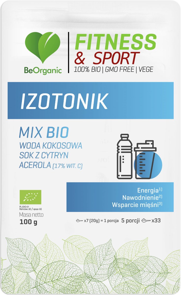 BE ORGANIC (suplementy diety) MIESZANKA IZOTONIK W PROSZKU BIO 100 g - BE ORGANIC (FITNESS & SPORT)