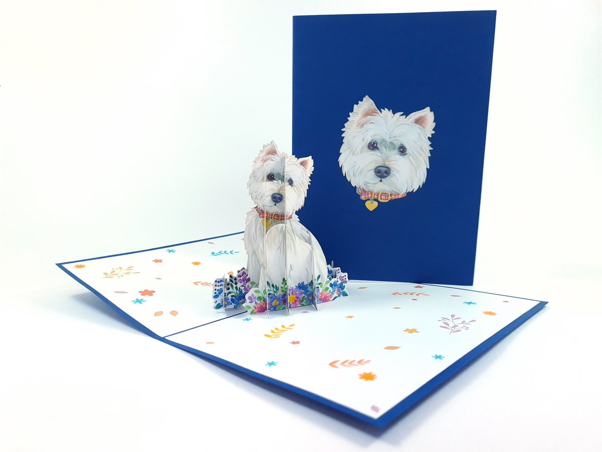 west highland white terrier pies Kartka 3D