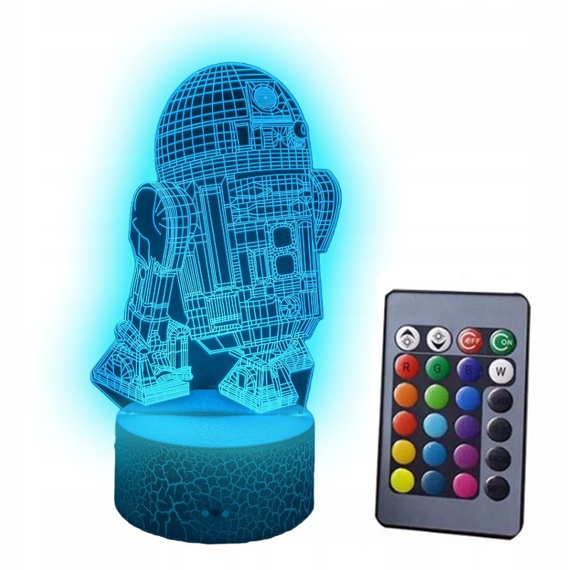 Lampka nocna 3D LED STAR WARS ROBOT USB + PILOT