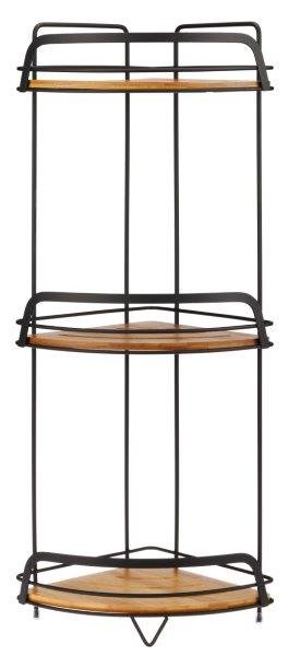 Półka łazienkowa BAMBOO, narożna, 3 poziomowa
