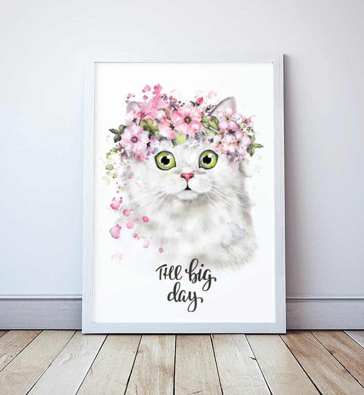 Plakat z kotem The Big Day format A4