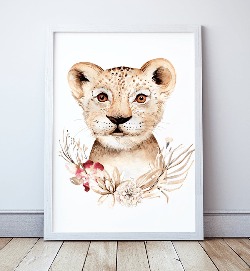 Plakat Safari, Lew format A4