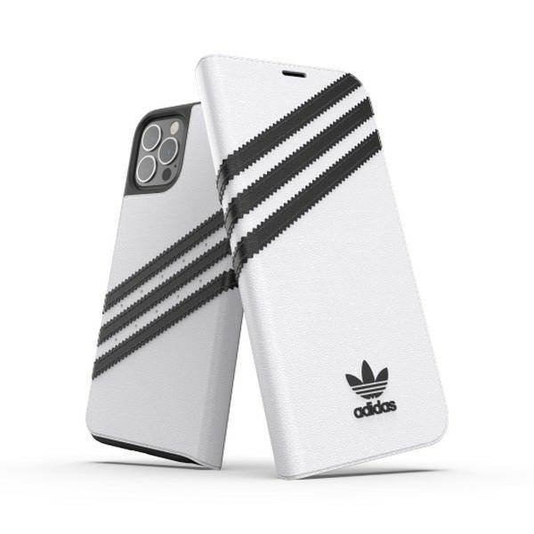 Adidas OR Booklet Case PU iPhone 12 Pro biało czarny/white black