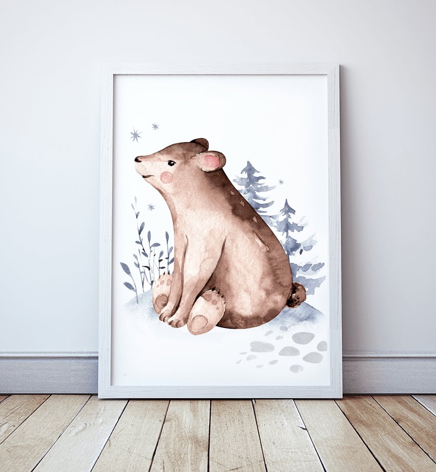Plakat Leśny, Niedźwiadek format A4