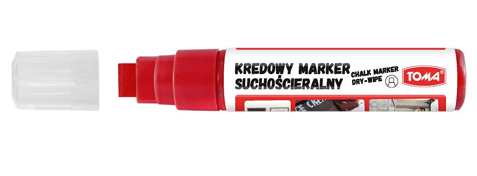 [Bs] Marker Kredowy Suchościeralny 8X15Mm Czerwony To-294 Toma