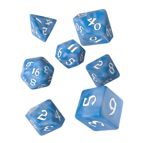 Kostki RPG Runiczny Zestaw 7 Arktyczno-Białych Kości