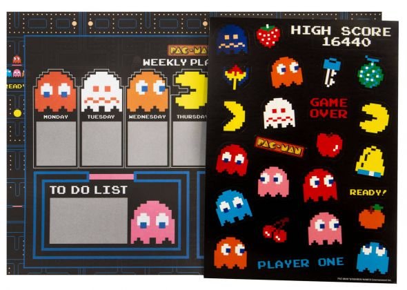 Zestaw planer biurkowy A4 plus naklejki PAC-MAN - HIGH SCORE