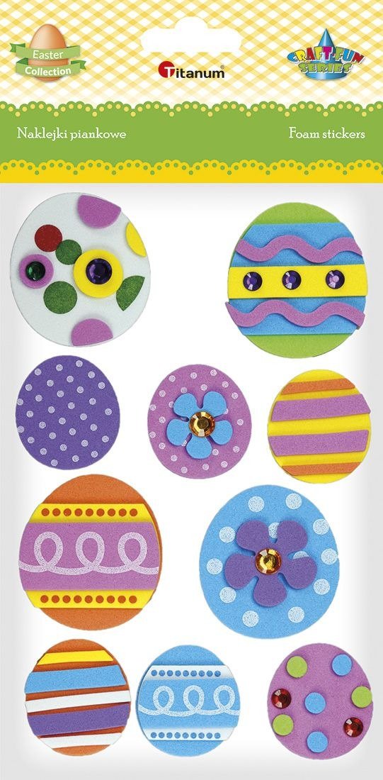 Naklejki piankowe 3D pisanki 10 szt Titanum