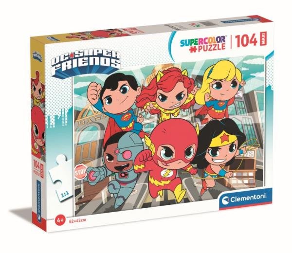 Clementoni Puzzle 104 Maxi Super Kolor DC Superfriends -