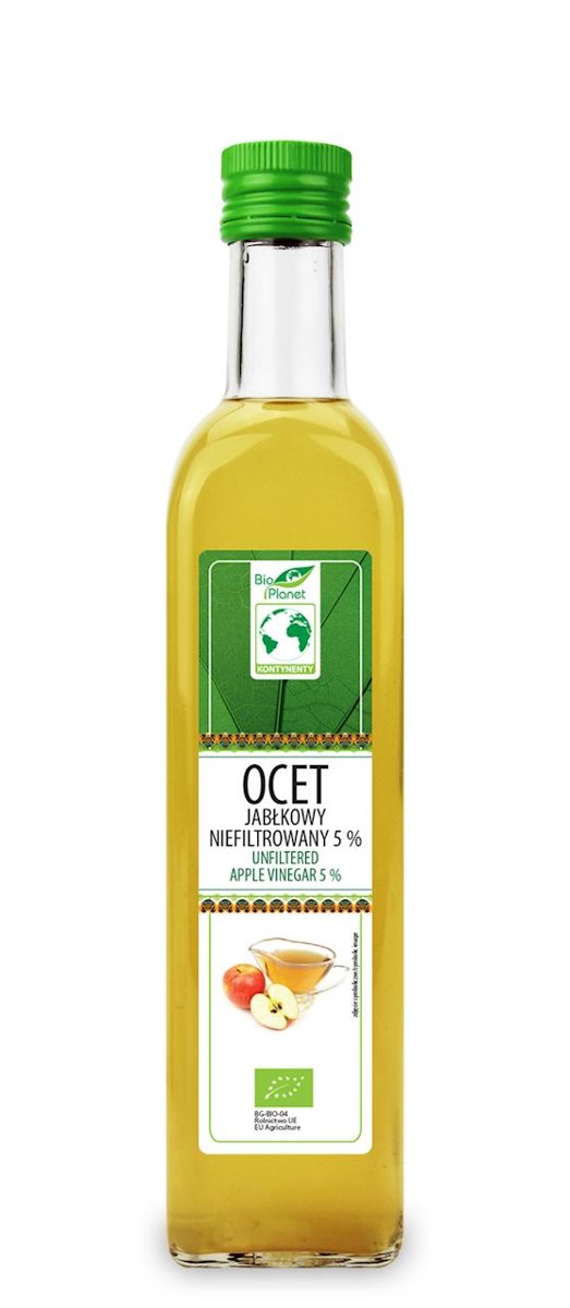 Bio Planet Ocet Jabłkowy Niefiltrowany 5% BIO 500ml - Bio Planet