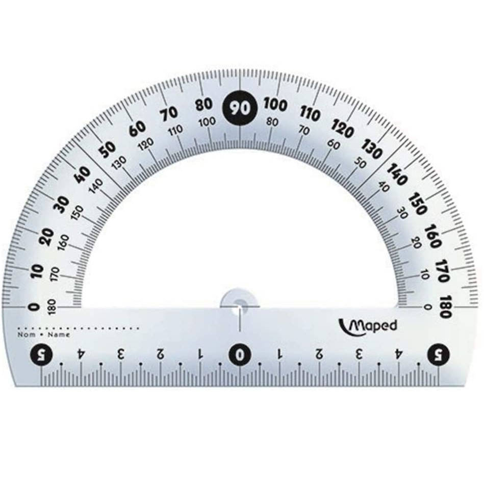 Maped 146134 Kątomierz półkolisty CLASSIC 12cm 180° przezroczysty