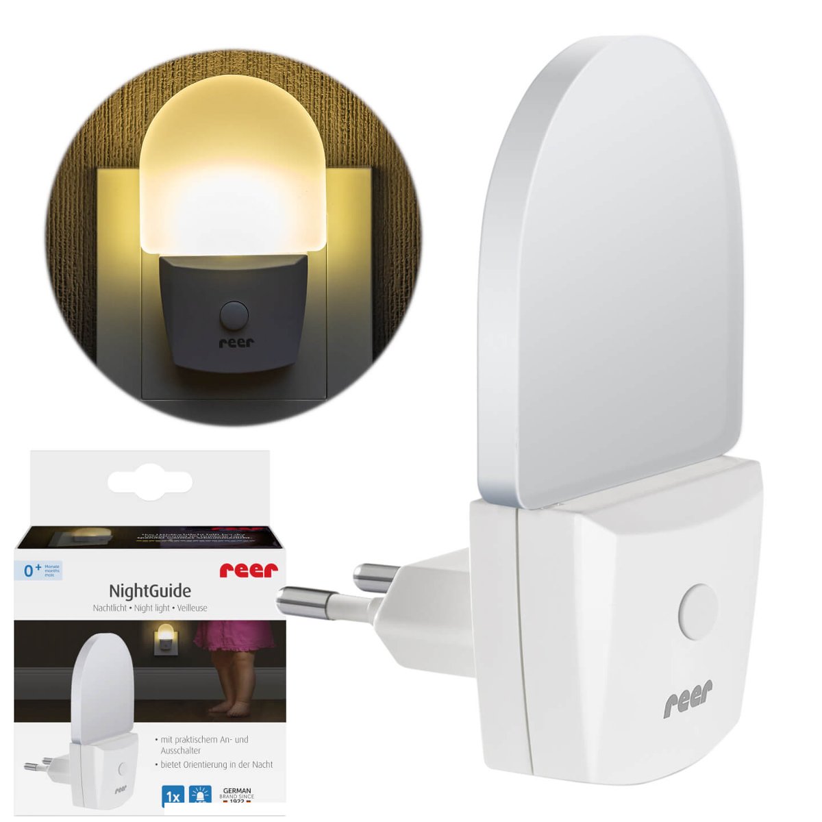 Lampka nocna LED do kontaktu przycisk On/Off REER