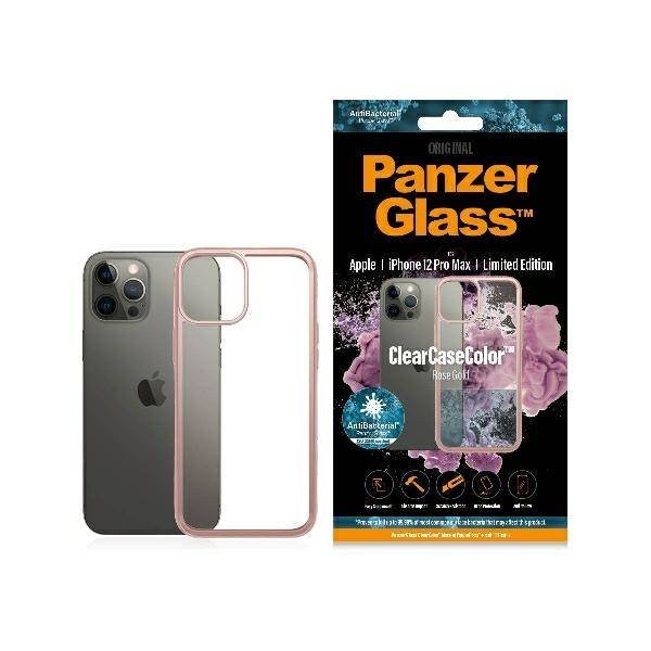 PanzerGlass Obudowa dla telefonów komórkowych ClearCase Antibacterial na Apple iPhone 12 Pro Max 0275) Różowy