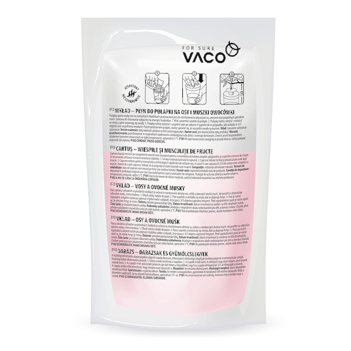 Vaco ECO Uzupełnienie płynu do pułapki na osy i muszki owocówki 250 ml