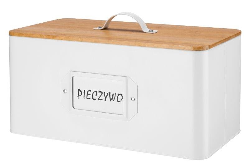 Galicja Chlebak pojemnik na pieczywo chleb biały metalowy bambus BARRI