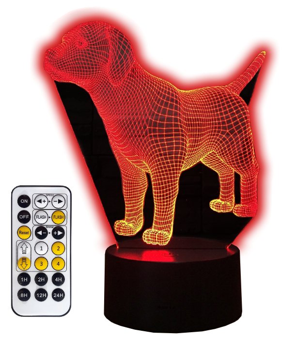 Lampka nocna 3D LED PIES USB + PILOT
