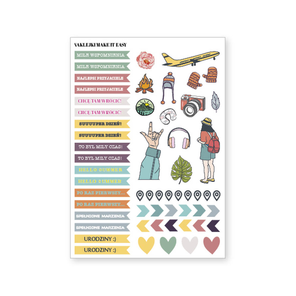 Naklejki, A5, Kolekcja wspomnień - Make It Easy