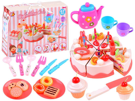 Lean Toys Zestaw Przyjęcie urodzinowe Tort na rzepy