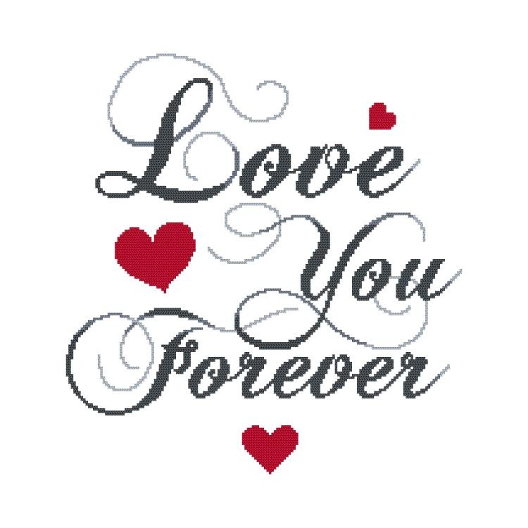 Haft krzyżykowy - Zestaw do haftu - Love you forever