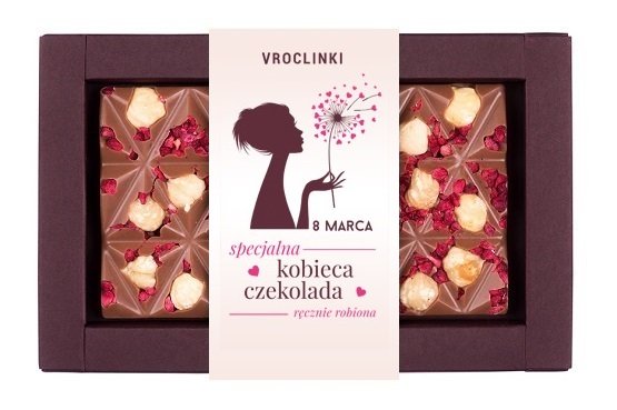 Czekolada mleczna z żurawiną i orzechami laskowymi Dzień Kobiet Vroclinki