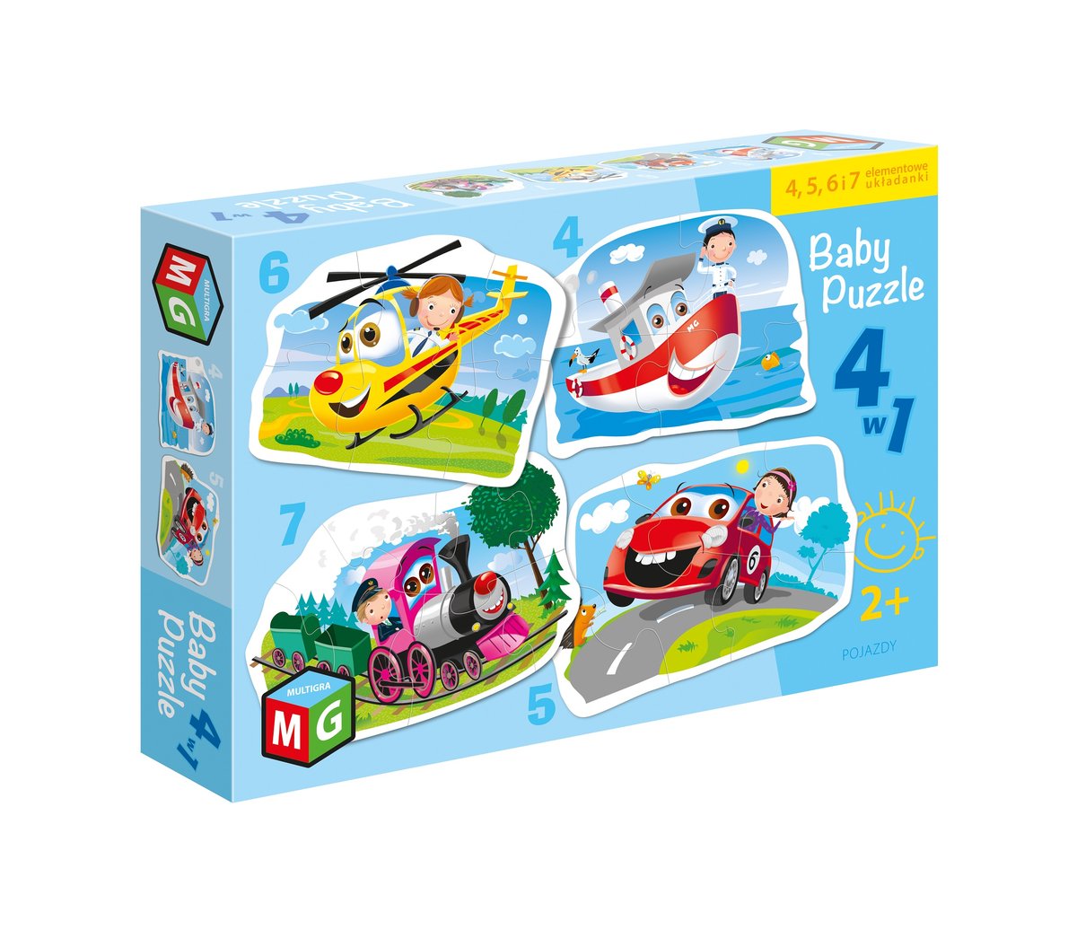 MULTIGRA Puzzle 4w1 baby  Pojazdy -