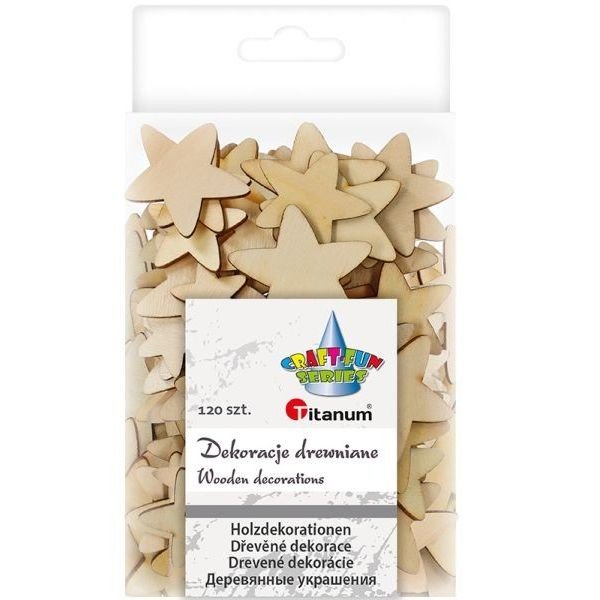 Titanum Drewniane gwiazdki 120szt