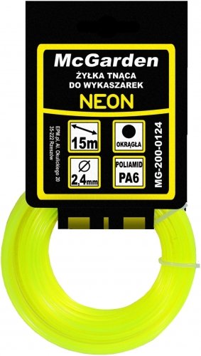 McGarden Żyłka do wykaszarki okrągła neon 2,0mm 15m MG-200-0120 MG-200-0120