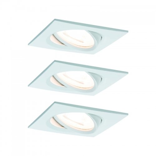 Paulmann Zestaw Oprawa wbudowana Nova ruchoma LED 3x6,5W 2700K 230V GU10 51mm Biały Mat/Aluminium PL93431