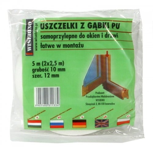 Uszczelka piankowa do okien drzwi PU-3 12x10mm