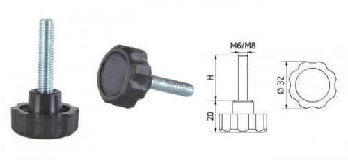 UNIMET POKRĘTŁO Z TRZPIENIEM GWINTOWANYM POK 01 FI 32 M6*35 672 SL POK01 14 [6699013]