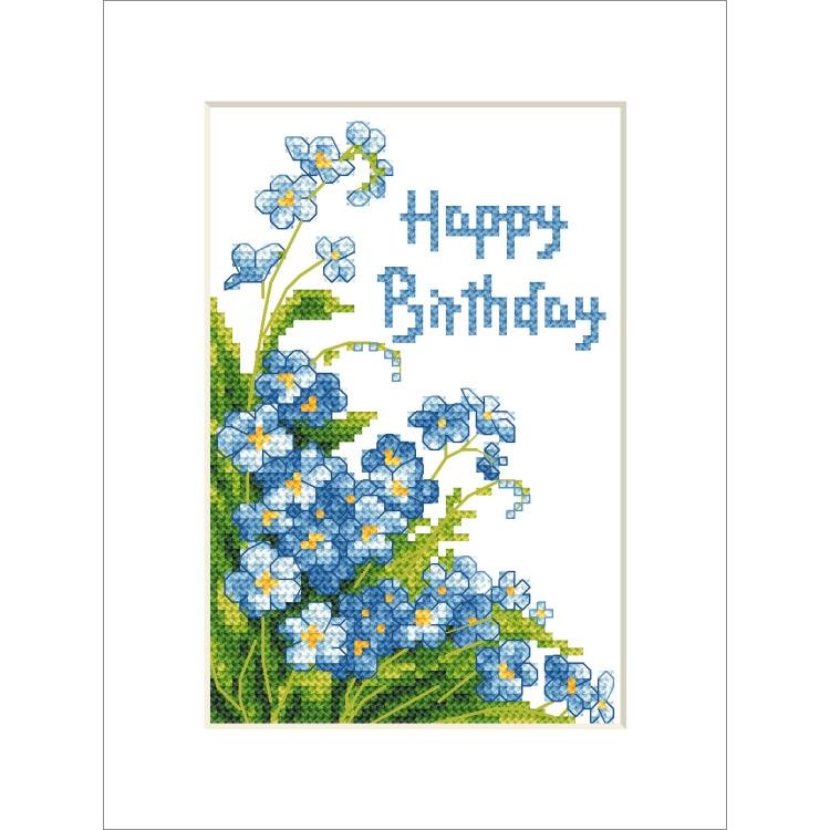 Haft krzyżykowy - Zestaw do haftu - Kartka - Happy Birthday