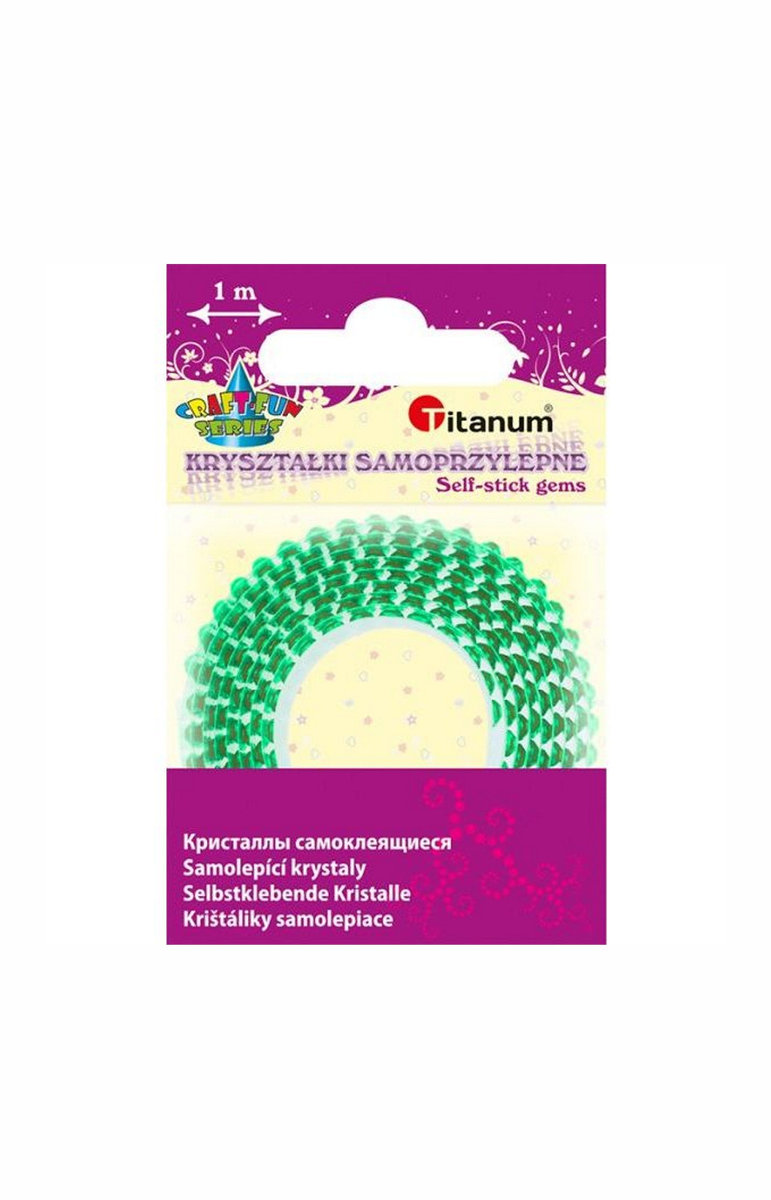 Titanum Taśma z kryształkami samoprzylepna 12mmx1m zielona
