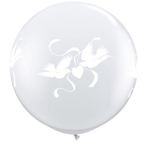 Balony lateksowe srebrne gołębie na ślub wesele