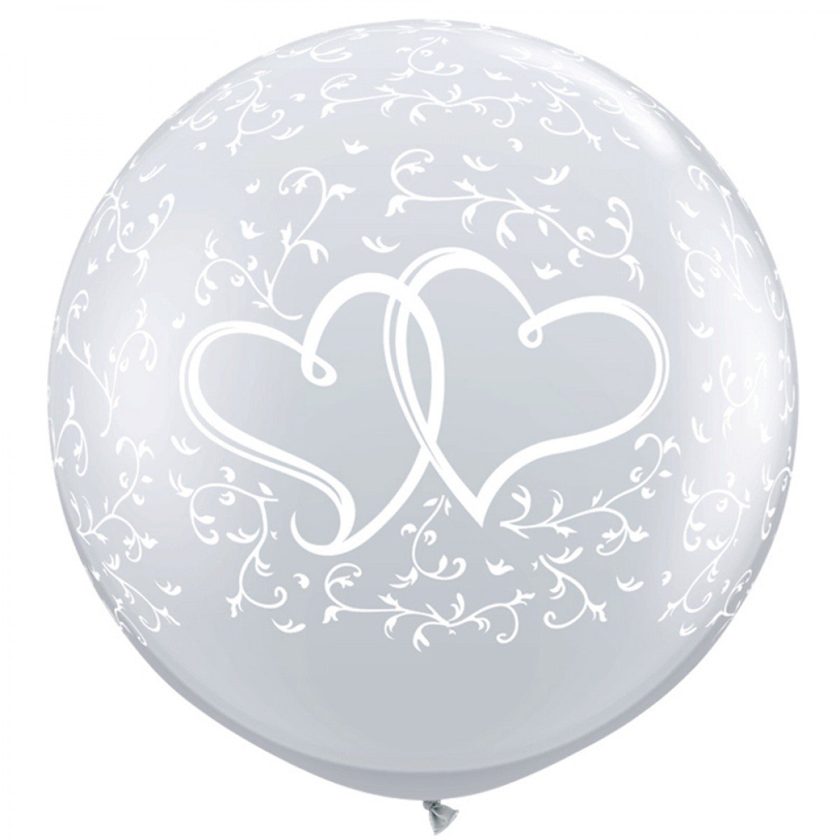Balony lateksowe srebrne serca duże na ślub wesele