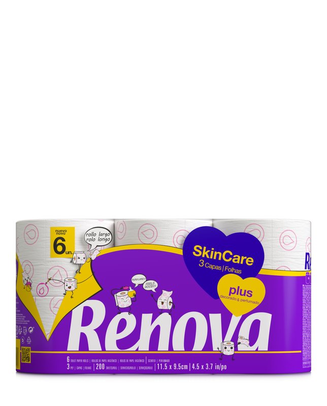 Renova Skin Care Plus papier toaletowy dekorowane perfumowane  6 rolki 200075651