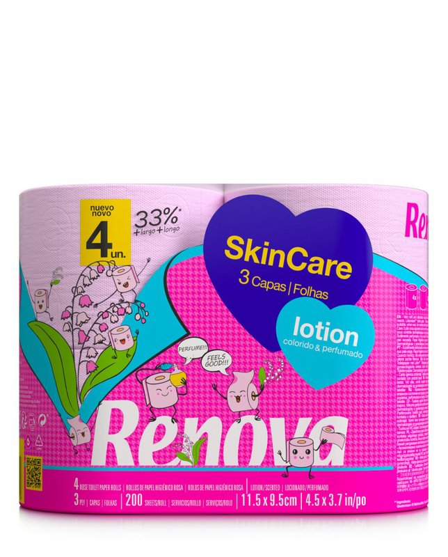 Papier toaletowy Renova Skin Care Lotion Rose 4R
