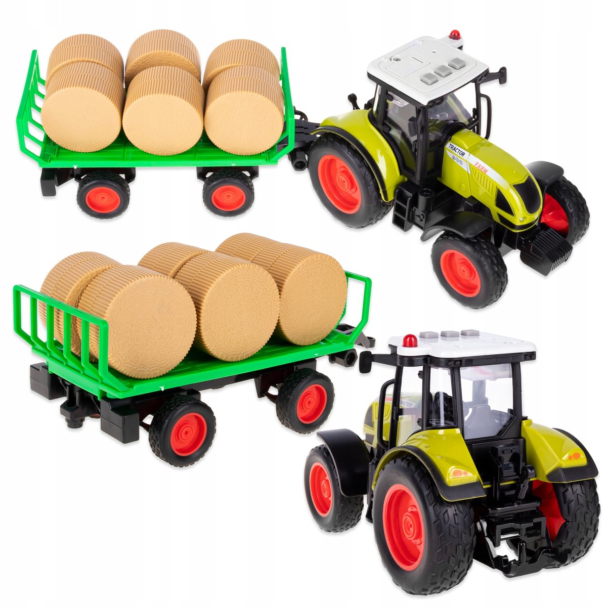 Duży Traktor Przyczepa Do Transportu Siana + 6 Bel