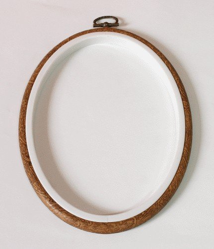 Haft krzyżykowy - Ramkotamborek owalny 6,5 x 8,5 cm