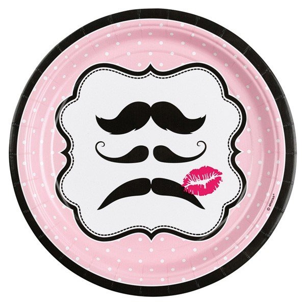 Talerze papierowe jednorazowe Moustache 8 szt.