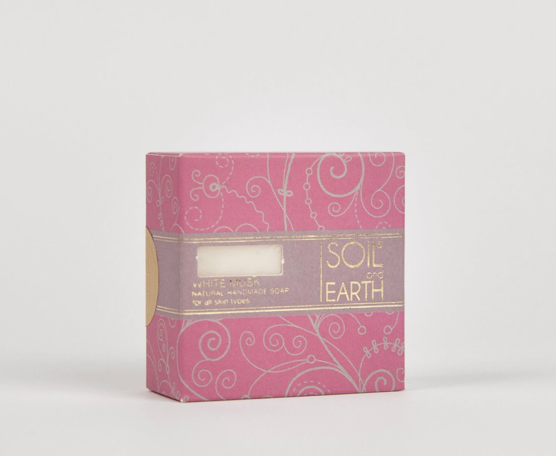 Soil Earth Mydło naturalne Białe Piżmo 100 g. 0225