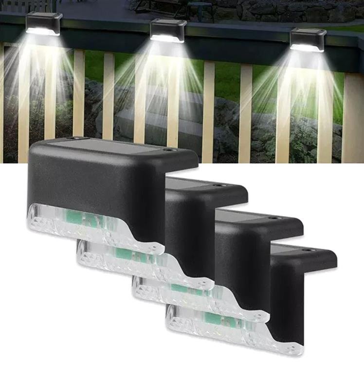 Zdjęcia - Naświetlacz LED / lampa zewnętrzna ZD53C Solarne lampki led na schody 4szt