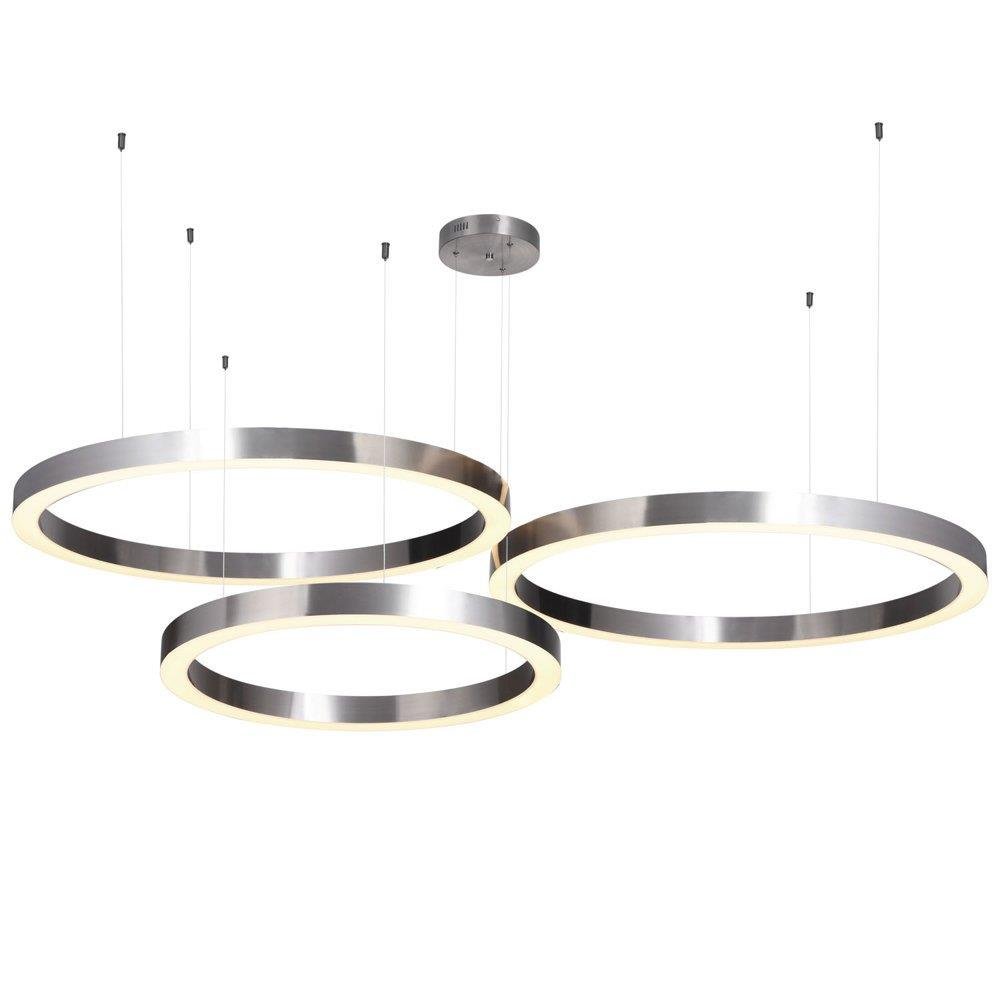 Фото - Люстра / світильник Circle Fitness Podwieszane pierścienie Circle ST-8848-60+80+80 NIKIEL Step LED 112W 3000K 