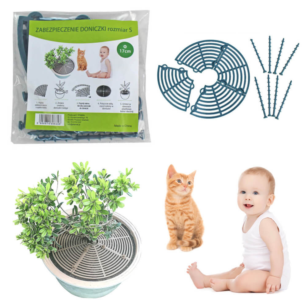 Osłona zabezpieczenie doniczki regulowana 8,5-17cm